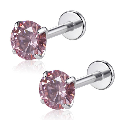 Moissanite Flat Back Stud
