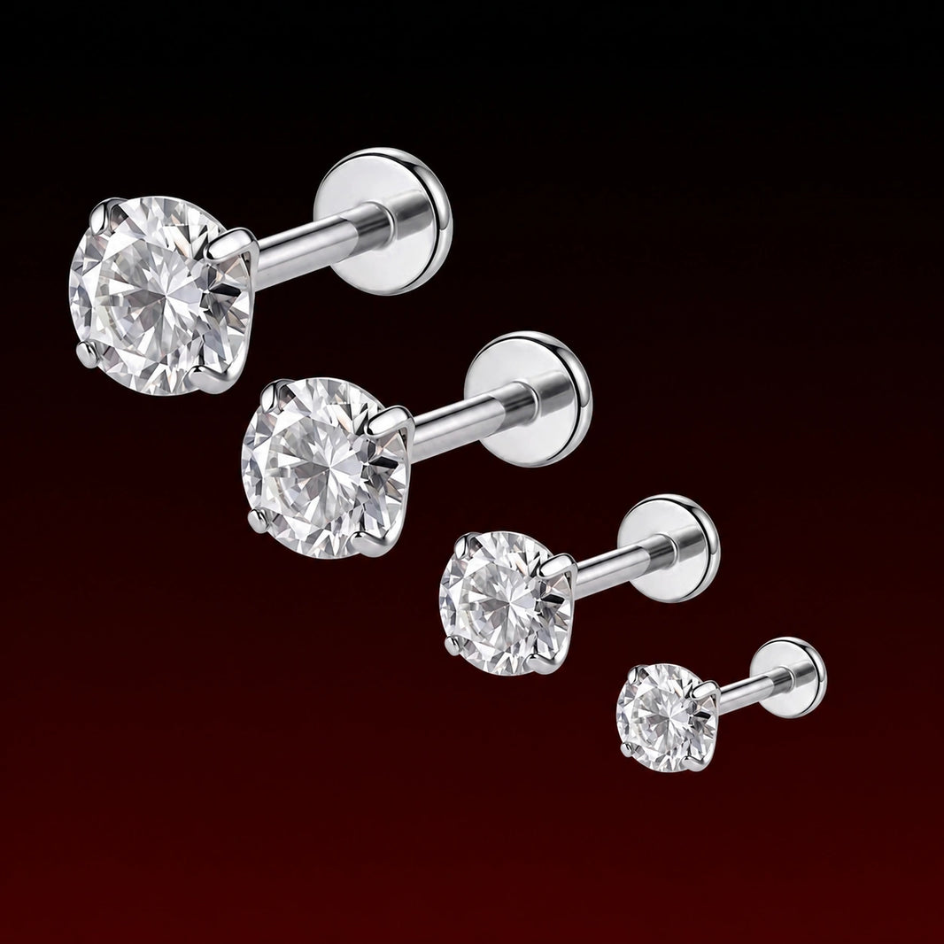 Moissanite Flat Back Stud