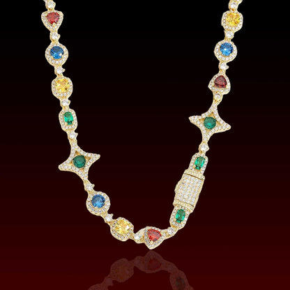 Multi Color Mixed Shape Gemstone Chain