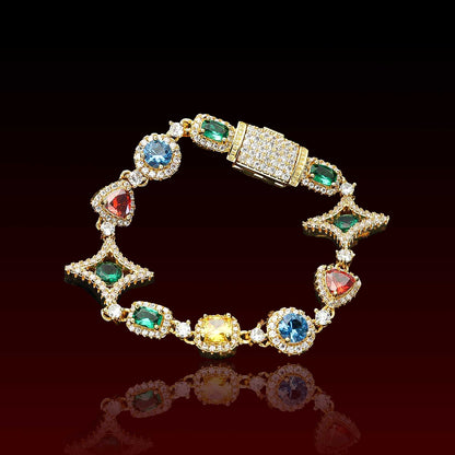 Multi Color Mixed Shape Gemstone Bracelet
