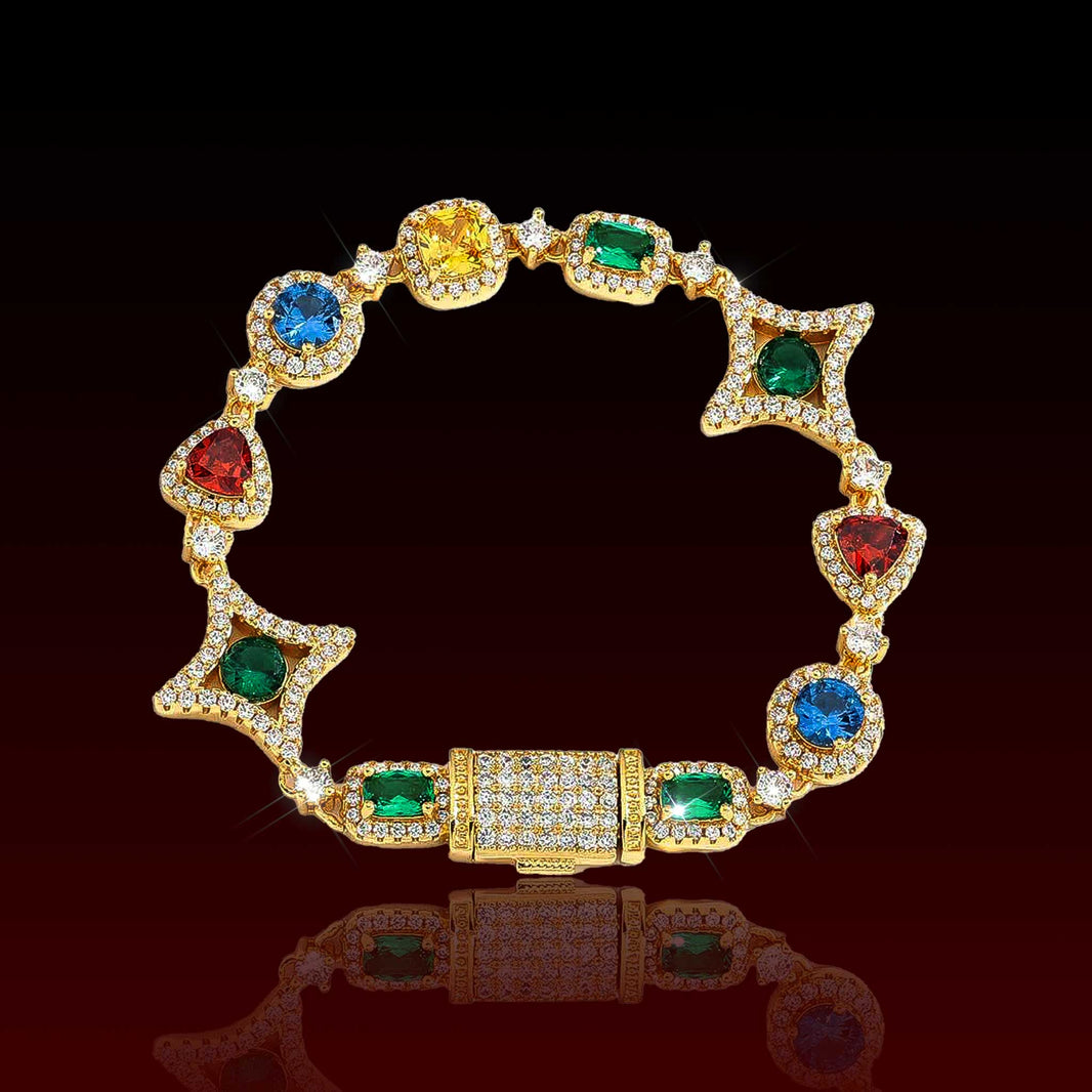 Multi Color Mixed Shape Gemstone Bracelet