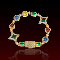 Multi Color Mixed Shape Gemstone Bracelet