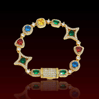 Multi Color Mixed Shape Gemstone Bracelet