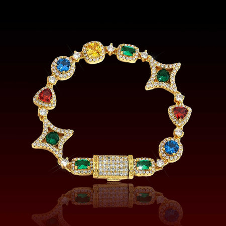 Multi Color Mixed Shape Gemstone Bracelet