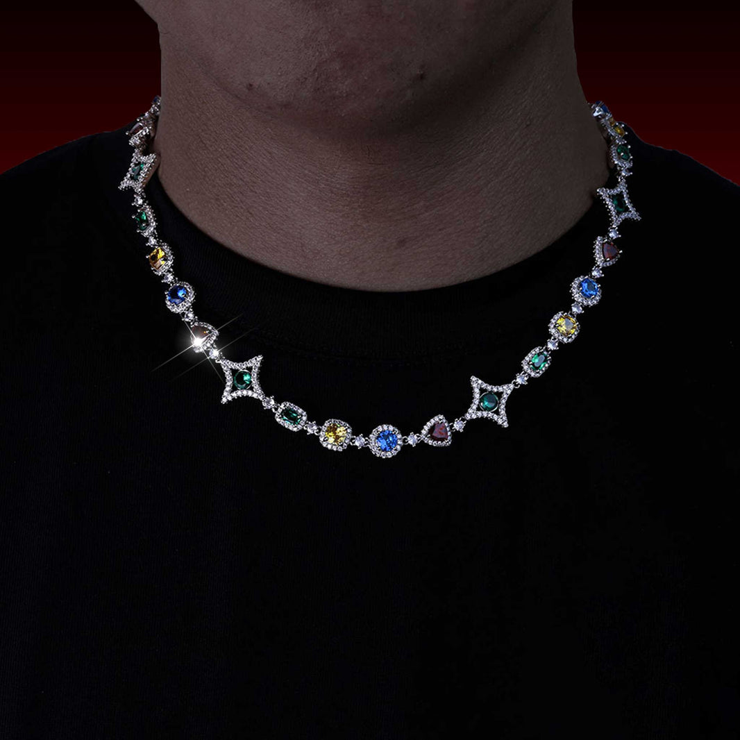 Multi Color Mixed Shape Gemstone Chain
