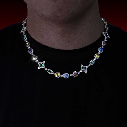 Multi Color Mixed Shape Gemstone Chain