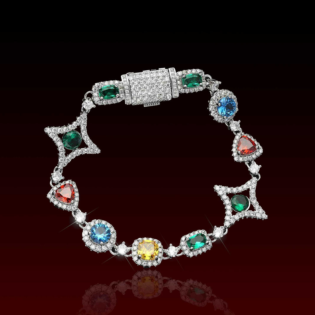 Multi Color Mixed Shape Gemstone Bracelet