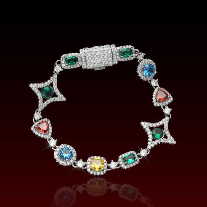 Multi Color Mixed Shape Gemstone Bracelet