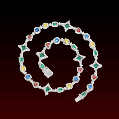 Multi Color Mixed Shape Gemstone Chain