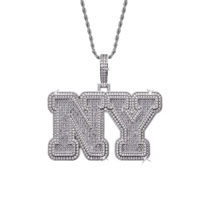 Baguette Cut Custom Letter Pendant