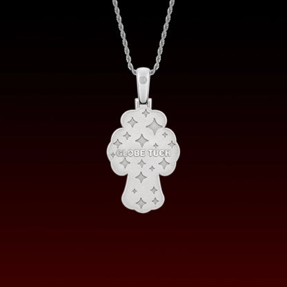 Natural Jade Cross Iced Out Pendant