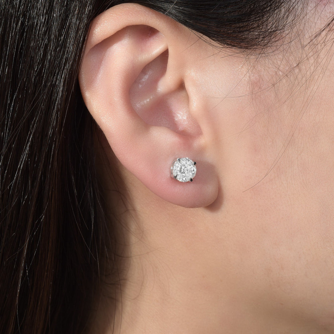 Princess Cover Marquise Moissanite Stud Earrings