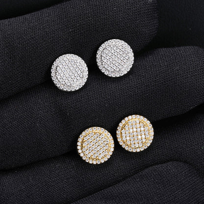 Button Moissanite Stud Earrings