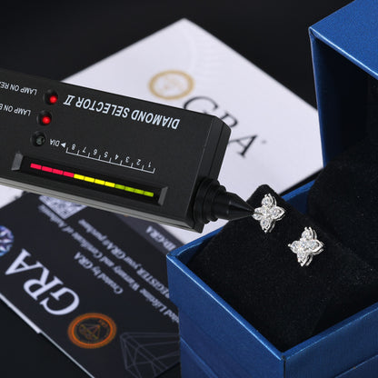 Four Leaf  Moissanite Stud Earrings