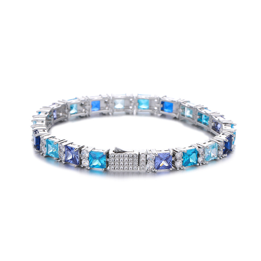 Mix Color Gemstone Tennis Bracelet