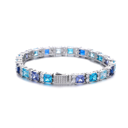 Mix Color Gemstone Tennis Bracelet