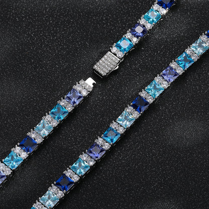 Mix Color Gemstone Tennis Bracelet