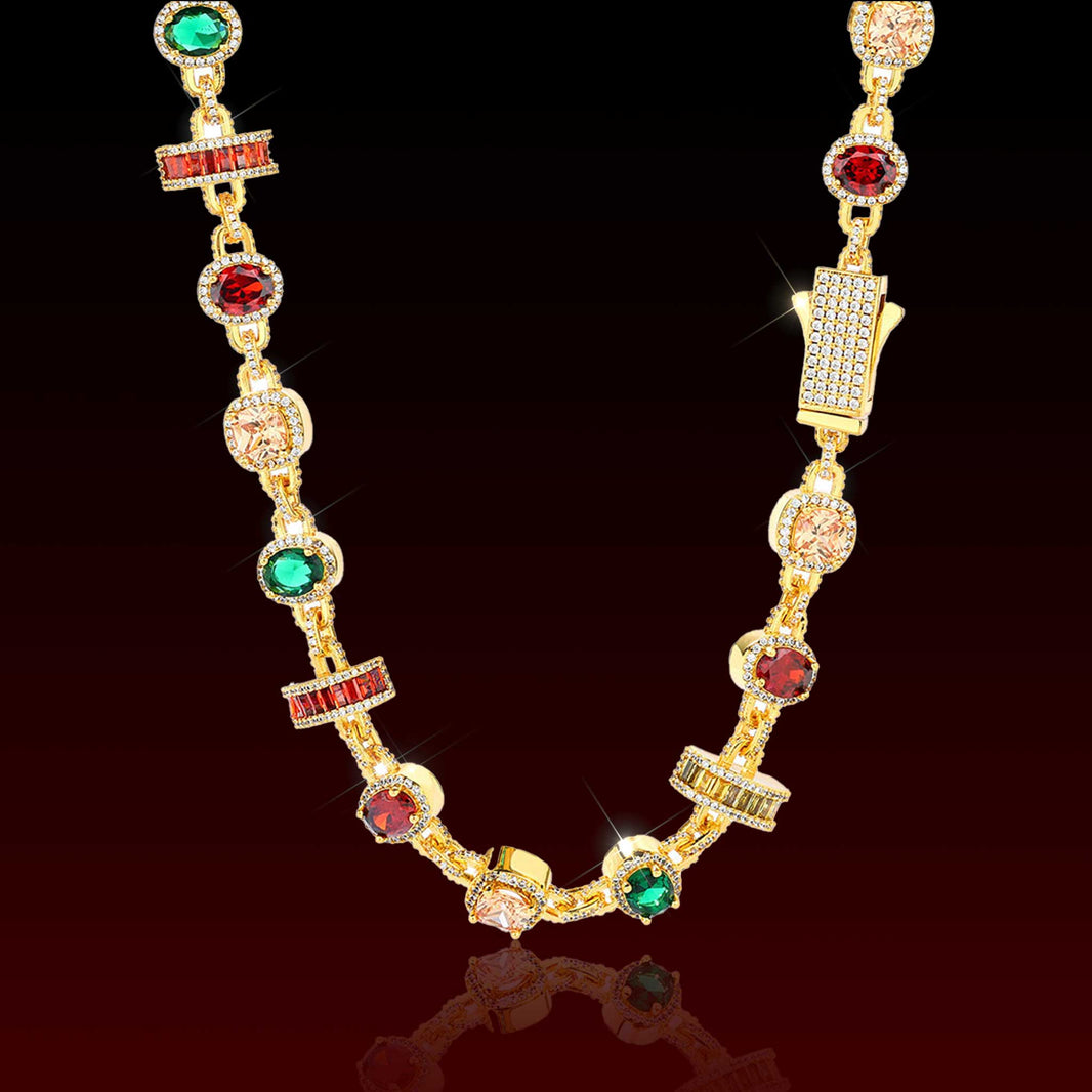 Multi Color Gemstone Holo Chain