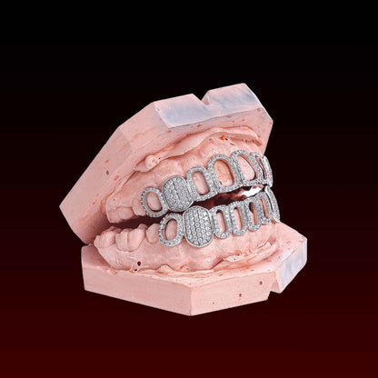 Open Face Iced Fang Custom Moissanite Grillz