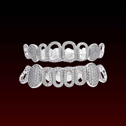 Open Face Iced Fang Custom Moissanite Grillz