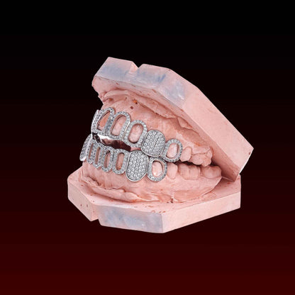 Open Face Iced Fang Custom Moissanite Grillz
