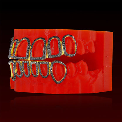 Open Face Custom Black Moissanite Grillz