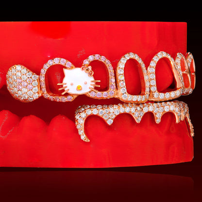 Open Face With Wave Bar Custom Moissanite Grillz