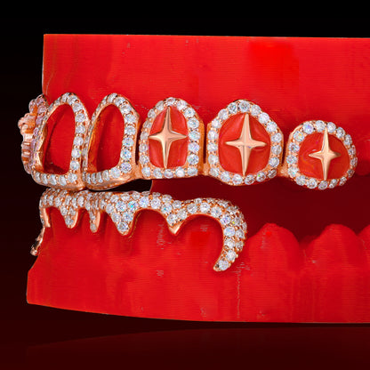 Open Face With Wave Bar Custom Moissanite Grillz