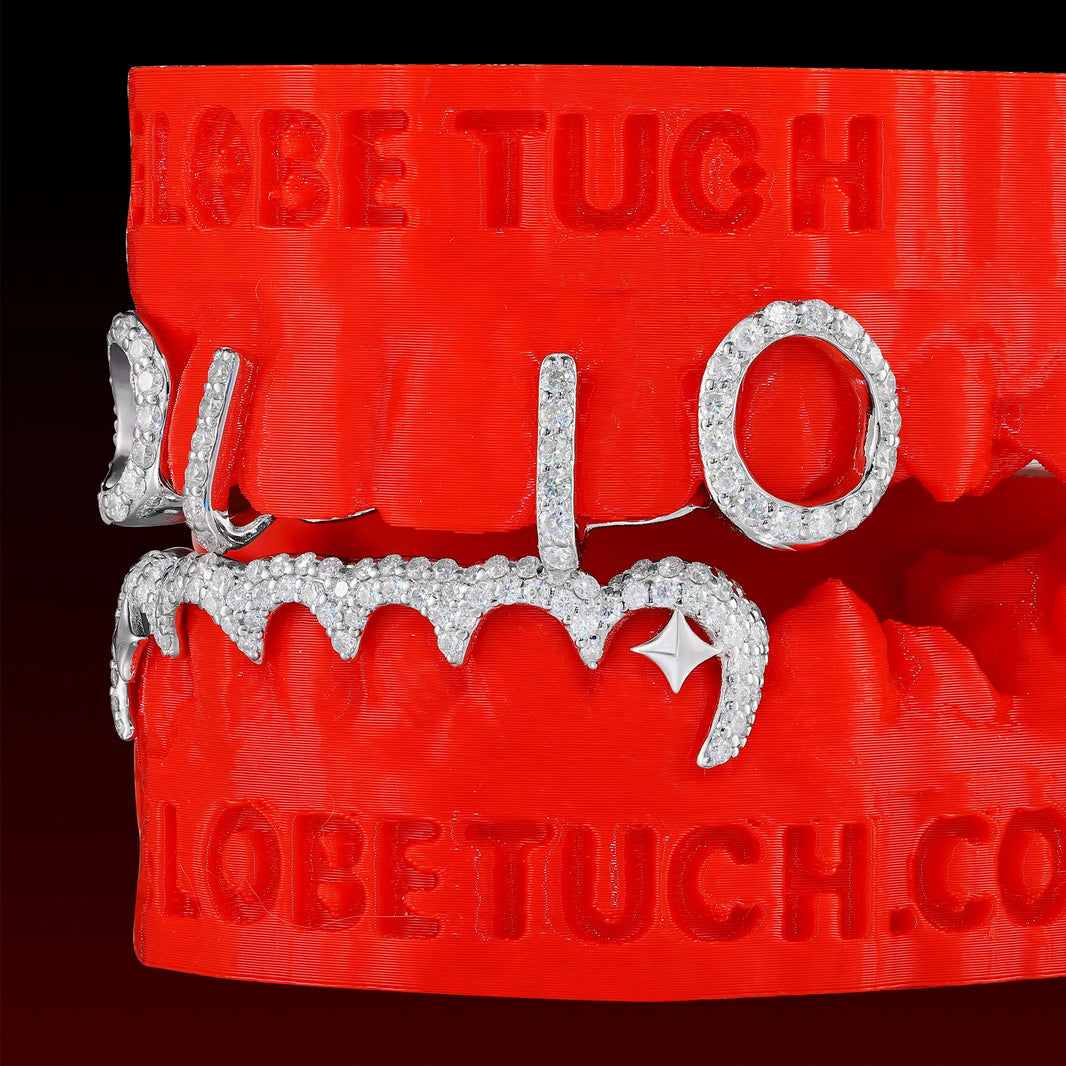 Open Face With Wave Bar Custom Moissanite Grillz