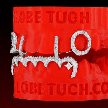 Open Face With Wave Bar Custom Moissanite Grillz