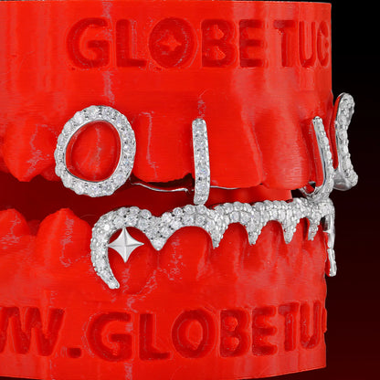 Open Face With Wave Bar Custom Moissanite Grillz