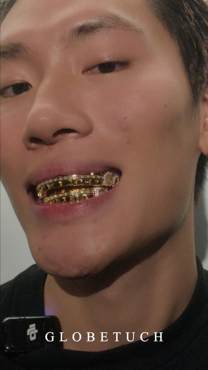 Open Face Baguette Bar Custom Moissanite Grillz