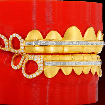 Open Face Baguette Bar Custom Moissanite Grillz