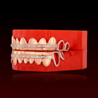 Open Face Baguette Bar Custom Moissanite Grillz