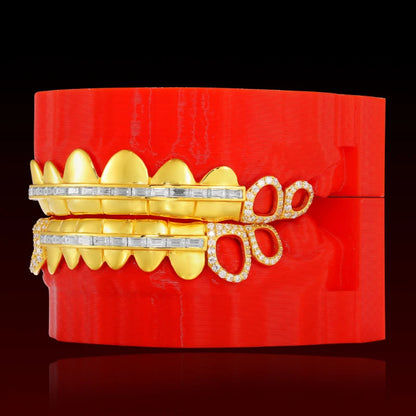 Open Face Baguette Bar Custom Moissanite Grillz