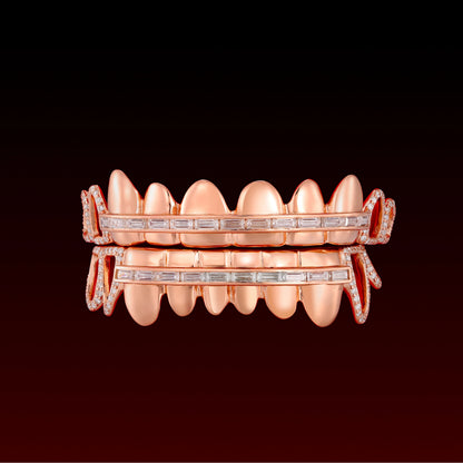Open Face Baguette Bar Custom Moissanite Grillz