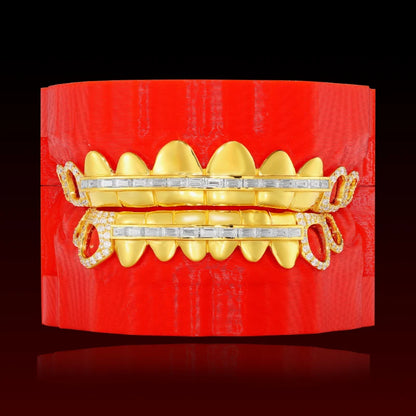 Open Face Baguette Bar Custom Moissanite Grillz