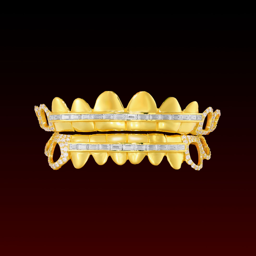 Open Face Baguette Bar Custom Moissanite Grillz