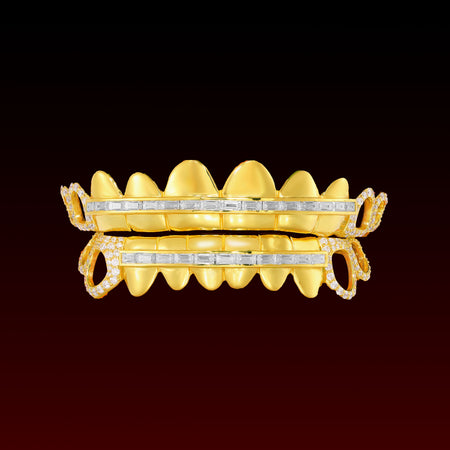 Open Face Baguette Bar Custom Moissanite Grillz