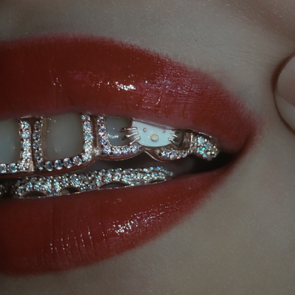 Open Face With Wave Bar Custom Moissanite Grillz