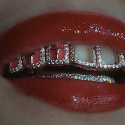 Open Face With Wave Bar Custom Moissanite Grillz