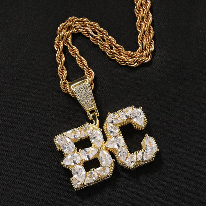Pear Cut Set Custom Letter Pendant
