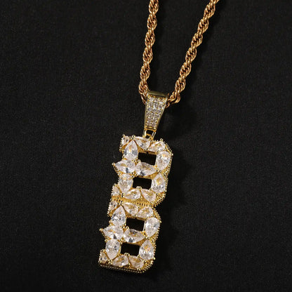 Pear Cut Set Custom Letter Pendant