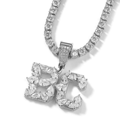 Pear Cut Set Custom Letter Pendant