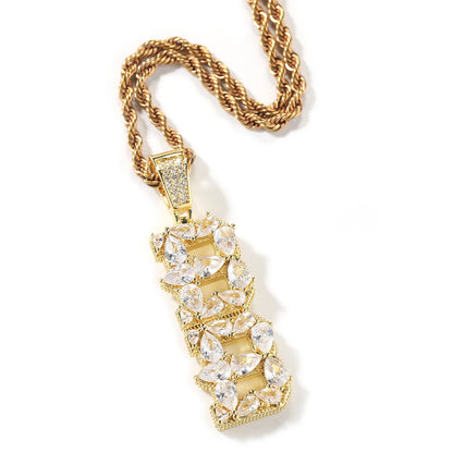 Pear Cut Set Custom Letter Pendant