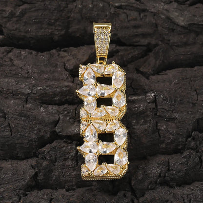 Pear Cut Set Custom Letter Pendant