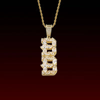 Pear Cut Set Custom Letter Pendant