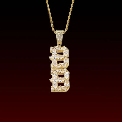 Pear Cut Set Custom Letter Pendant
