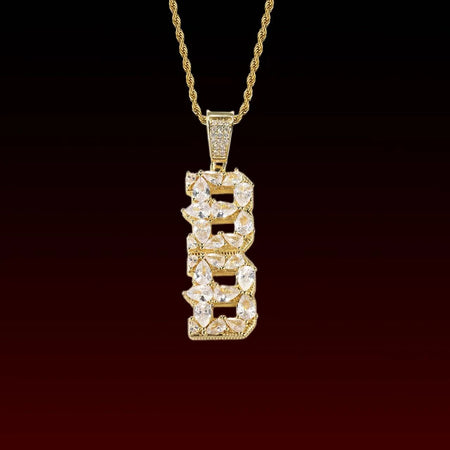 Pear Cut Set Custom Letter Pendant