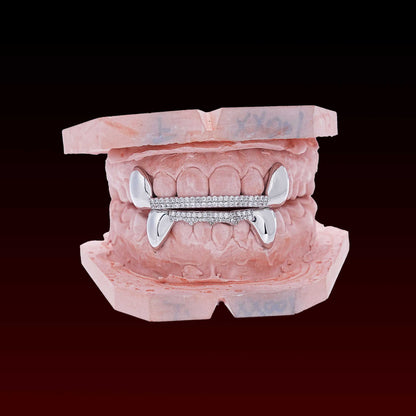 Polished Fang Moissanite Custom Bar Grillz